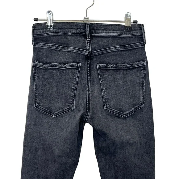 Agolde Sophie High Rise Skinny Distressed Jeans Women’s 25 Dark Grey Silence - Picture 6 of 12